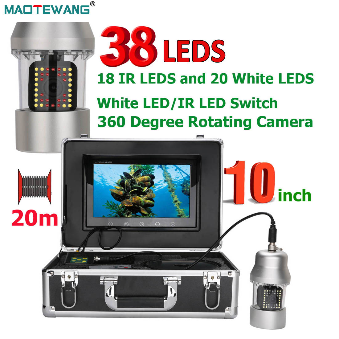 Fish Finder Cable - MAOTEWANG Videocamera per pesca subacquea 10