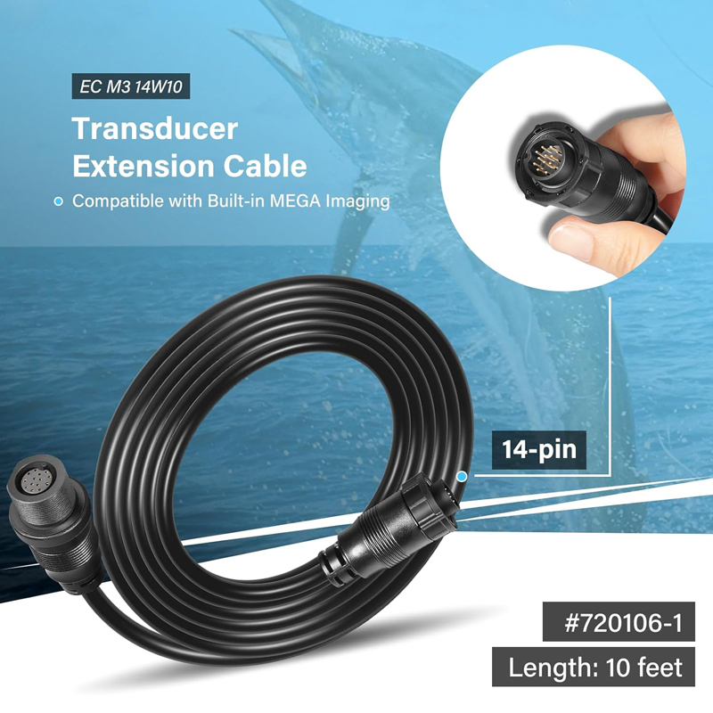 Fish Finder Transducer - Cavo di Prolunga per Trasduttore 10Ft