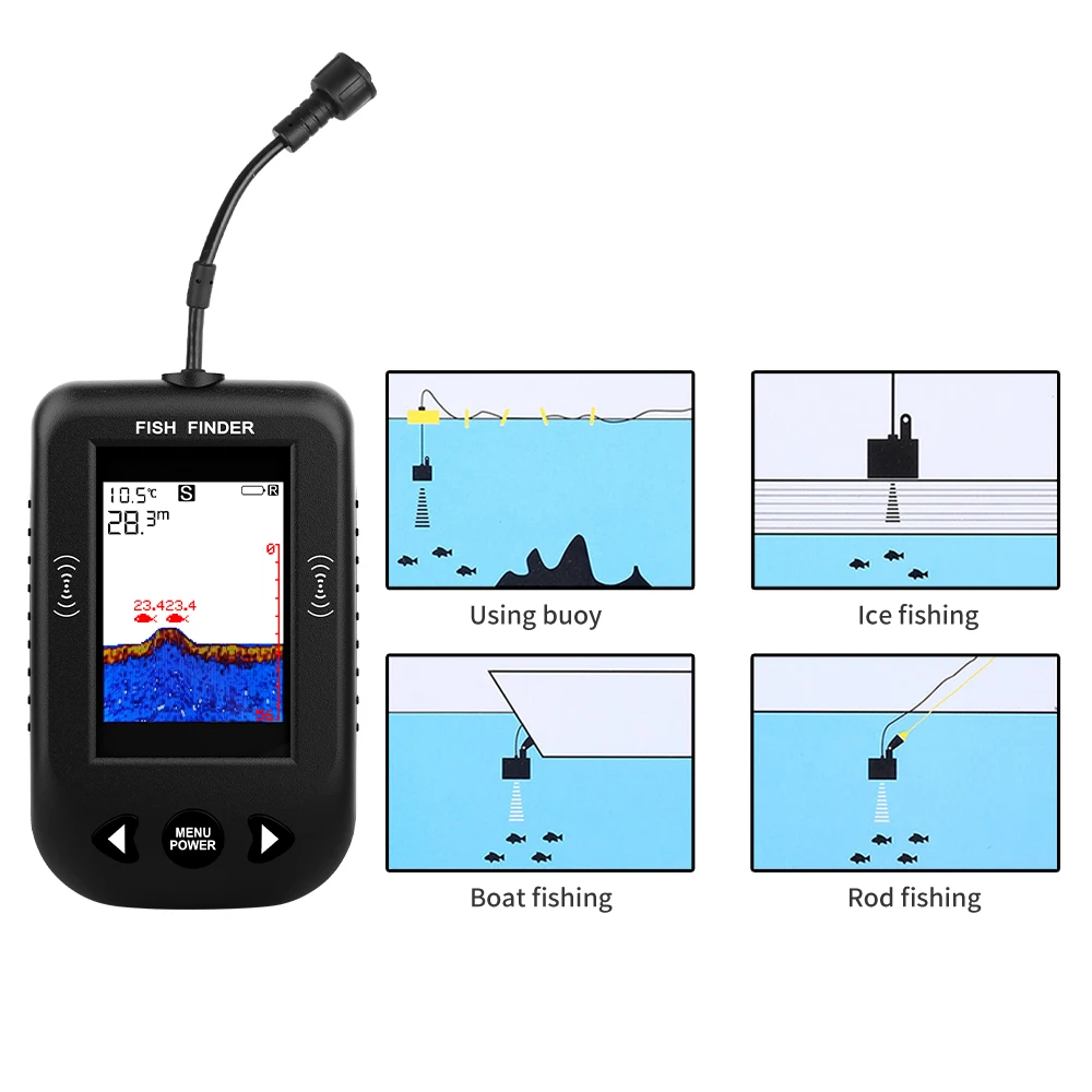 Allarme 100M Sonar portatile E - Fish Finder Transducer recensione e prezzo
