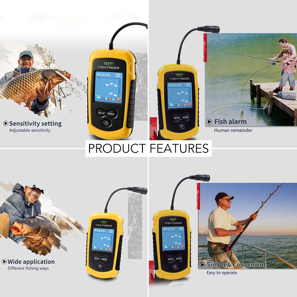 Schermo LCD a colori fortunato - Fish Finder Transducer recensione e prezzo