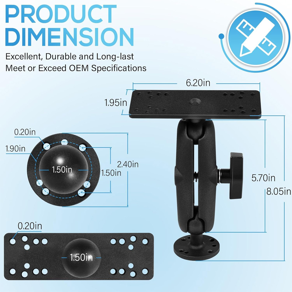 Supporto in alluminio per ecos - Fish Finder Mount recensione e prezzo